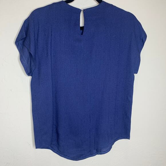 Vintage Blue Skirt Top Matching Set Vintage Rayon Flax Small - Picture 9 of 12